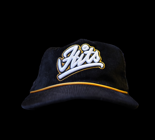 'HITS' CORDUROY HAT GOLD & BLACK