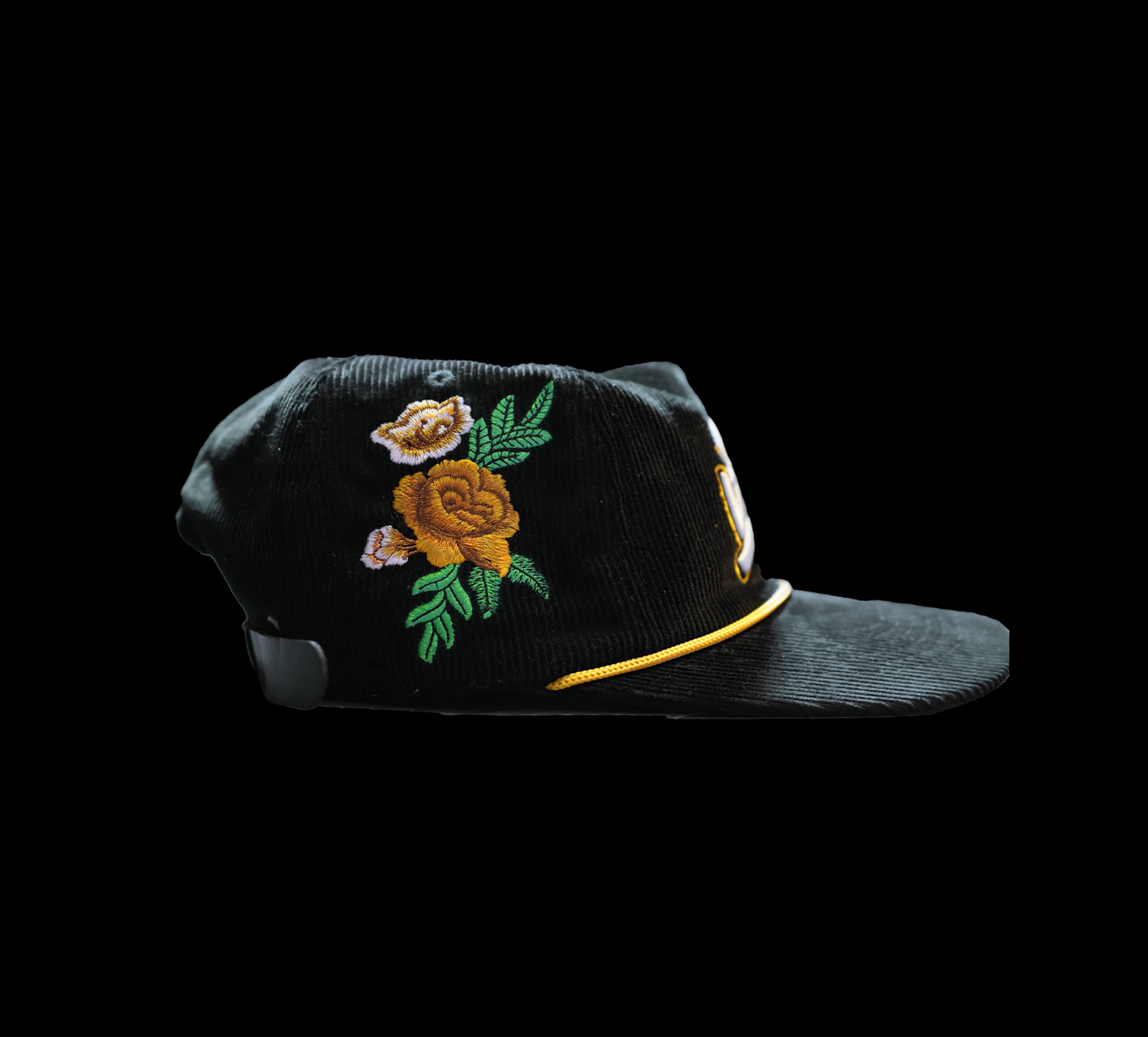 'HITS' CORDUROY HAT GOLD & BLACK