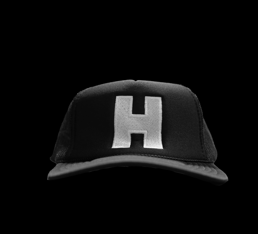 "H" TRUCKER HAT BLACK