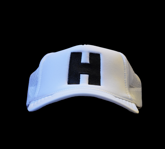 'H' TRUCKER HAT WHITE
